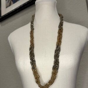 Earthy Multi-Strand Beaded Necklace with Natural Stones